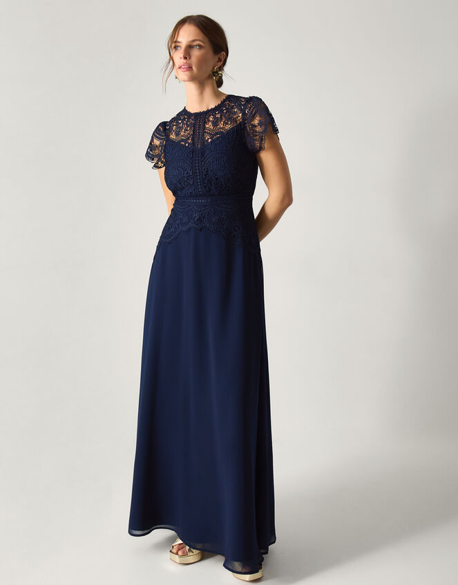 Monica Lace Bridesmaid Dress, Blue (NAVY), large