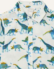 Dino Shirt in Pure Cotton, Ivory (IVORY), large
