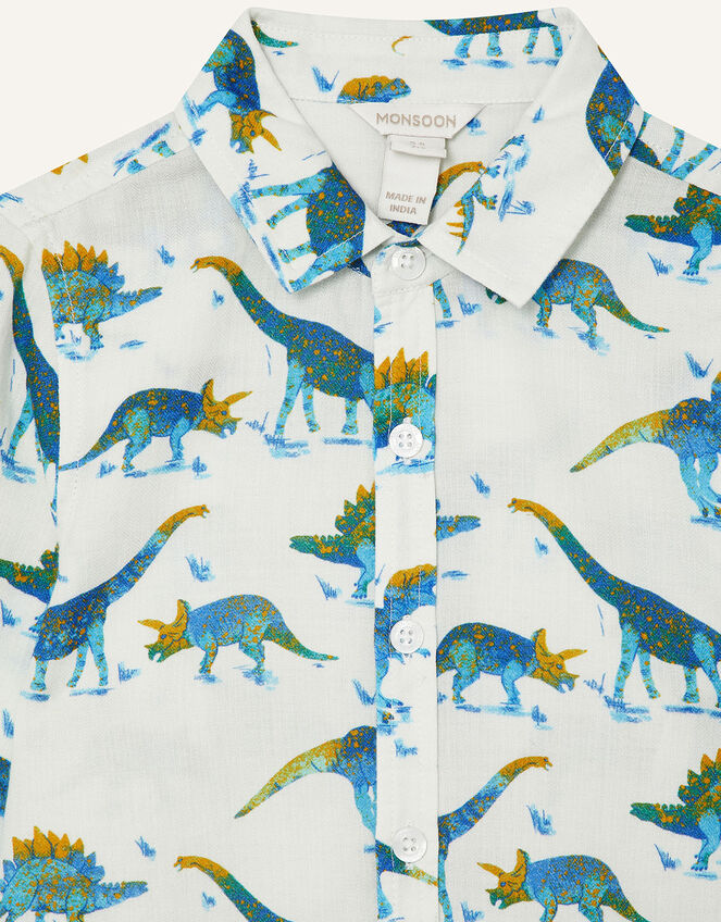Dino Shirt in Pure Cotton, Ivory (IVORY), large