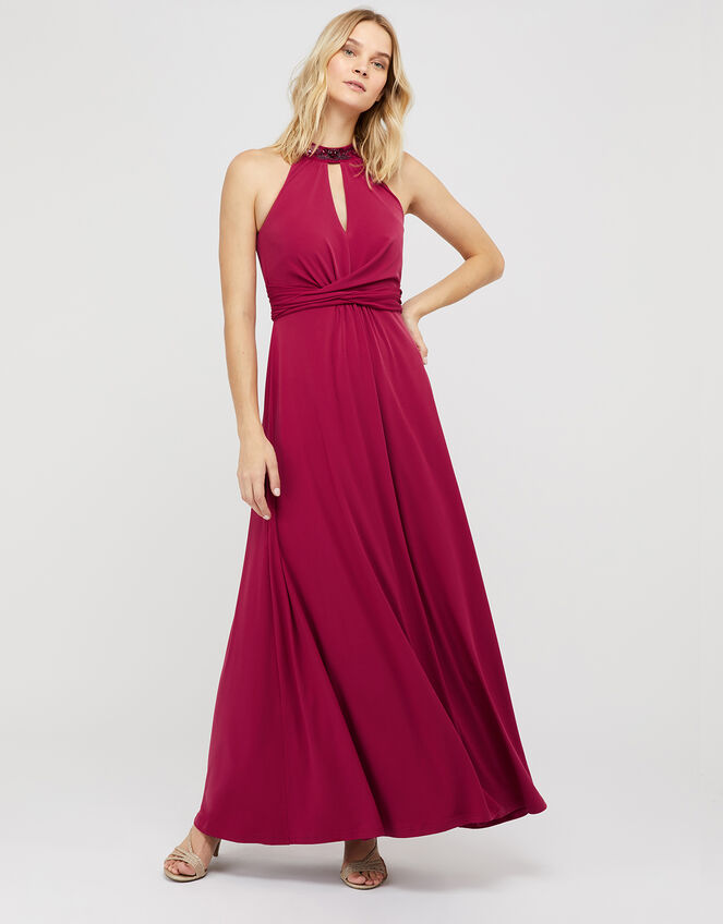 Izzie Embellished Jersey Maxi Dress, Pink (PINK), large