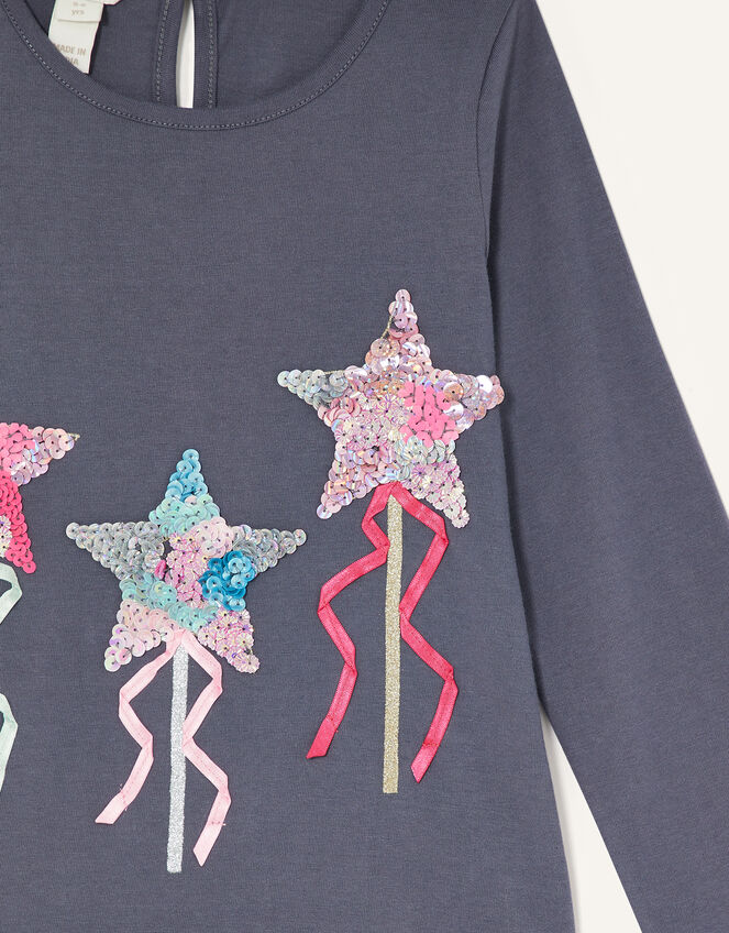 Long Sleeve Star Wand Tee, Grey (CHARCOAL), large