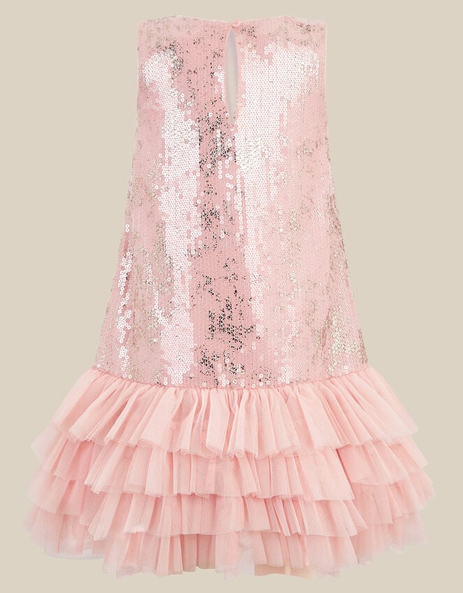 Sofia Sequin Ruffle Party Dress, Pink (PINK), large