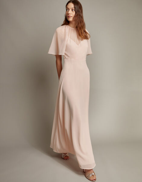 Mona Angel Sleeve Maxi Dress, Pink (BLUSH), large