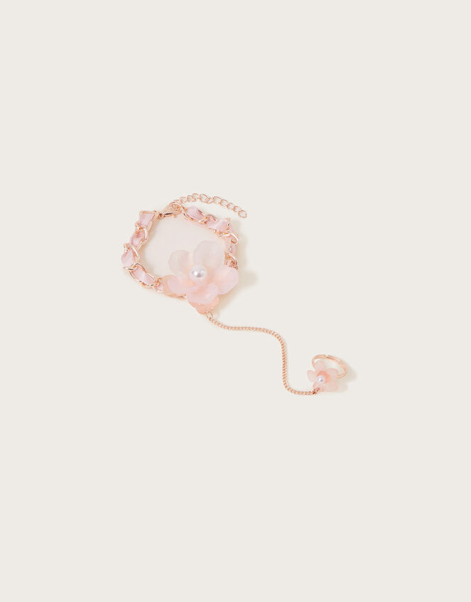 Fancy Flower Linked Bracelet and Ring Set, , large
