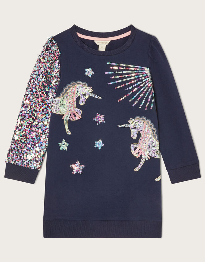 Unicorn Sweat Tunic , Blue (NAVY), large