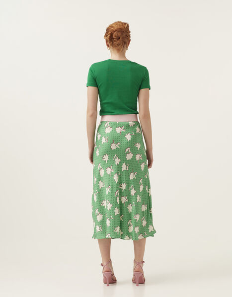Mirla Beane Polka Dot Floral Bias Cut Skirt Multi, Multi (MULTI), large