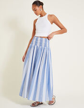 Celia Stripe Skirt, Blue (BLUE), large
