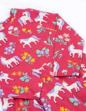 Frugi Sofia Printed Skater Dress, DARK PINK, large