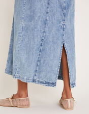 Sian Denim Pinafore Midi Dress, Blue (DENIM BLUE), large