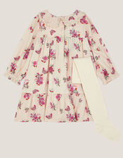 Butterfly Long Sleeve Dress, Ivory (IVORY), large