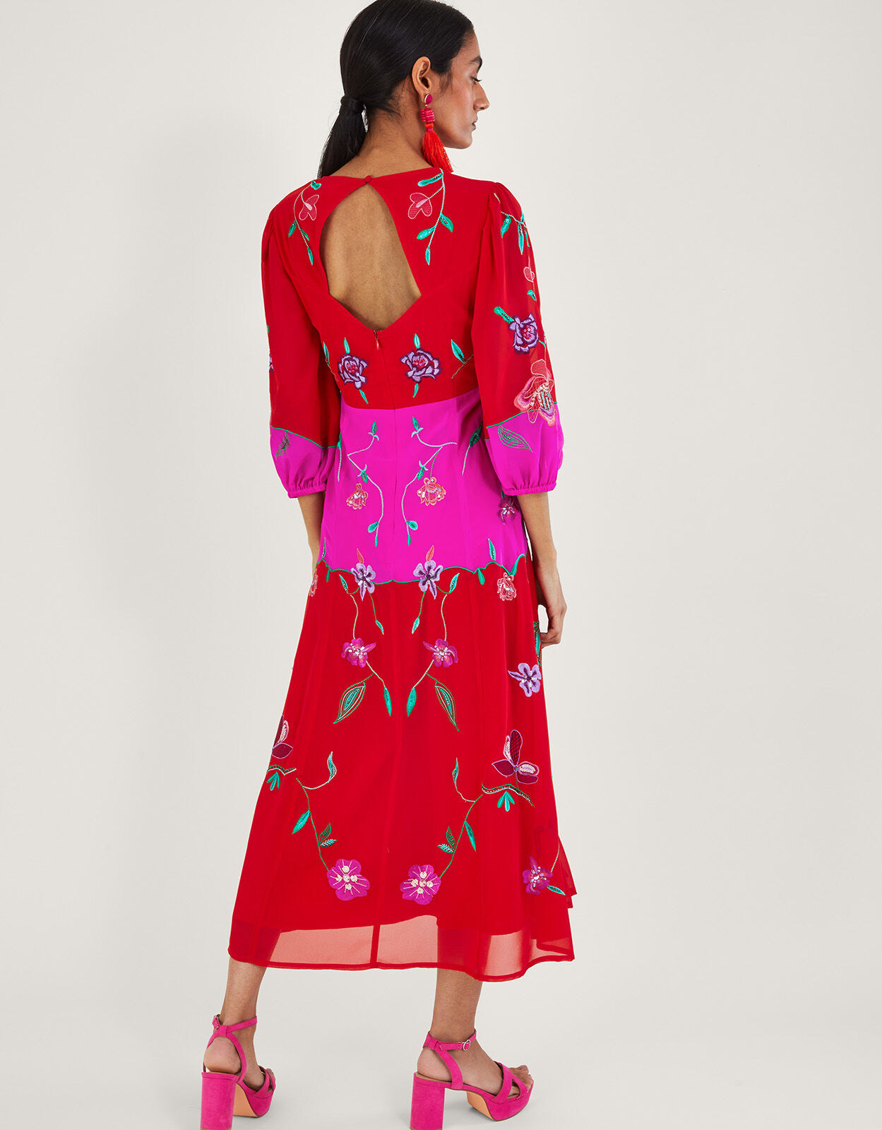 Monsoon red dress store