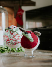 Fiona Walker Small Felt Mistletoe Robin Christmas Decoration, , large