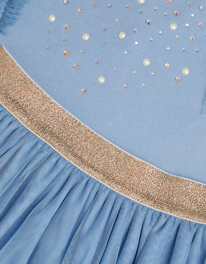 Ballerina Rhinestone Top & Disco Skirt Set, Blue (BLUE), large