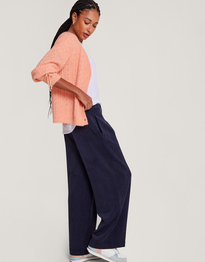Super-Soft Pointelle Cardigan, Orange (PEACH), large