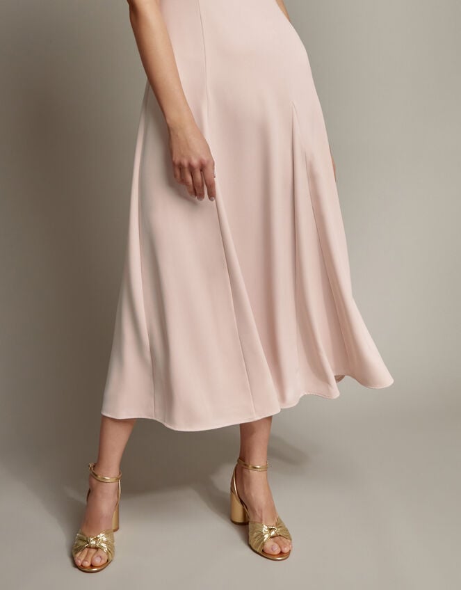 Belle Bow Sleeve Midi Dress, Pink (BLUSH), large