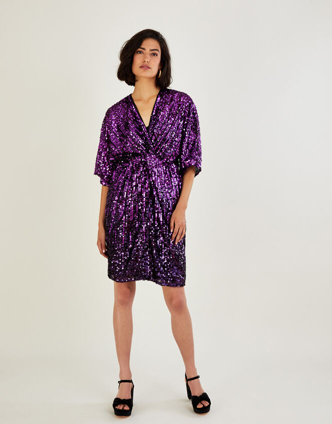 Samba Short Sequin Dress, Purple (PURPLE), large