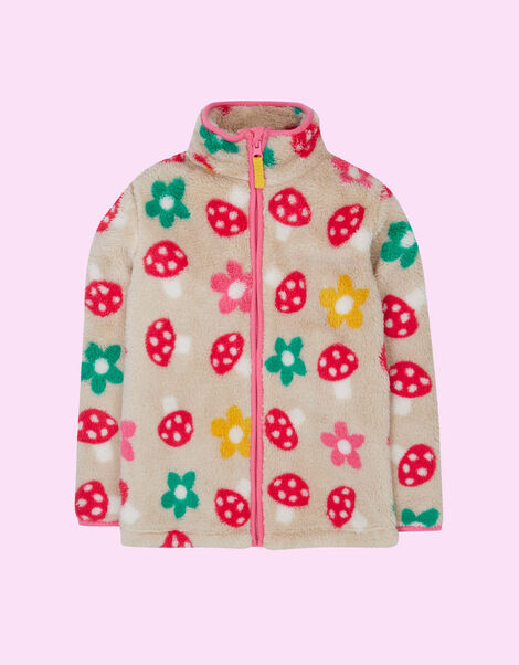 Frugi Floral Teddy Fleece Jacket, Multi (MULTI), large