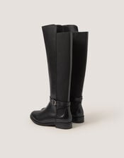 Milly Leather Knee High Boots , Black (BLACK), large