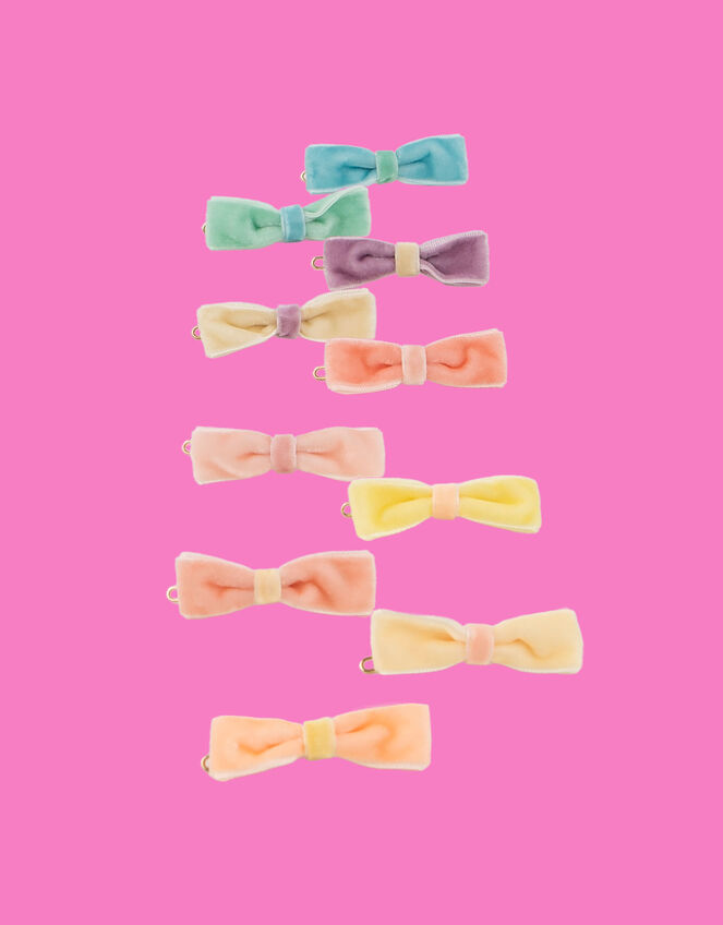 Meri Meri 10-Pack Velvet Bow Hair Clips, , large