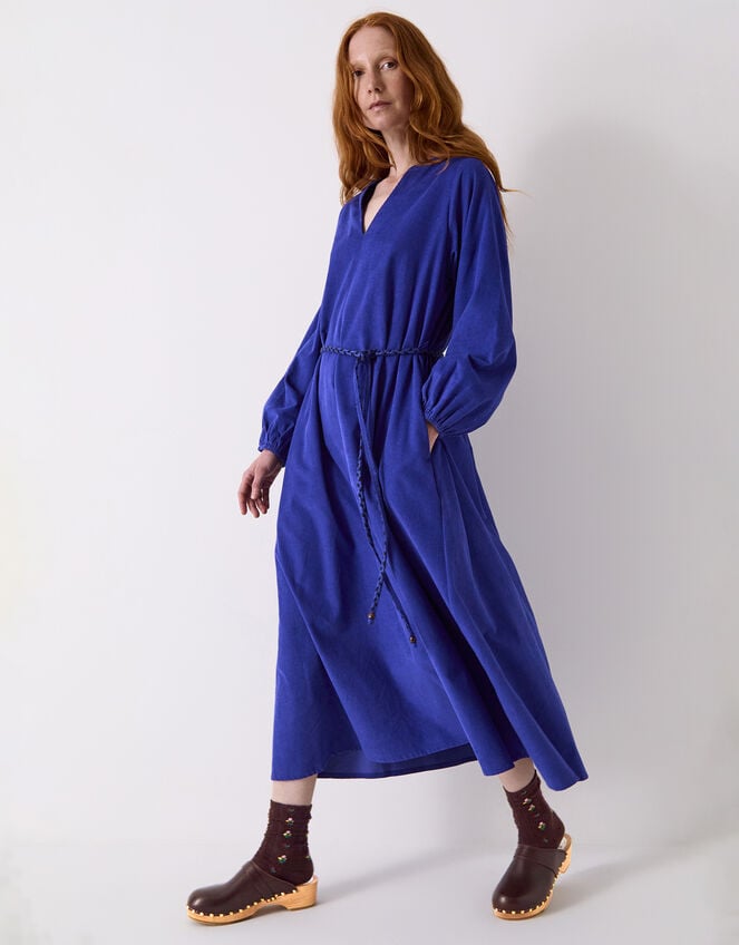 East Mahi Corduroy Midi Dress, Blue (BLUE), large