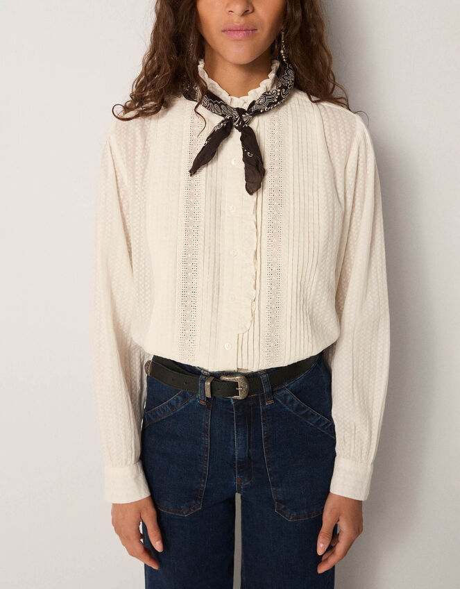 Maison Hotel Bella Frill Blouse, White (WHITE), large
