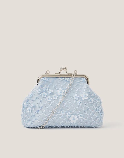 Taylor Beaded Clip Frame Bag, Blue (BLUE), large