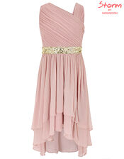 Abigail One Shoulder Prom Dress, Pink (DUSKY PINK), large