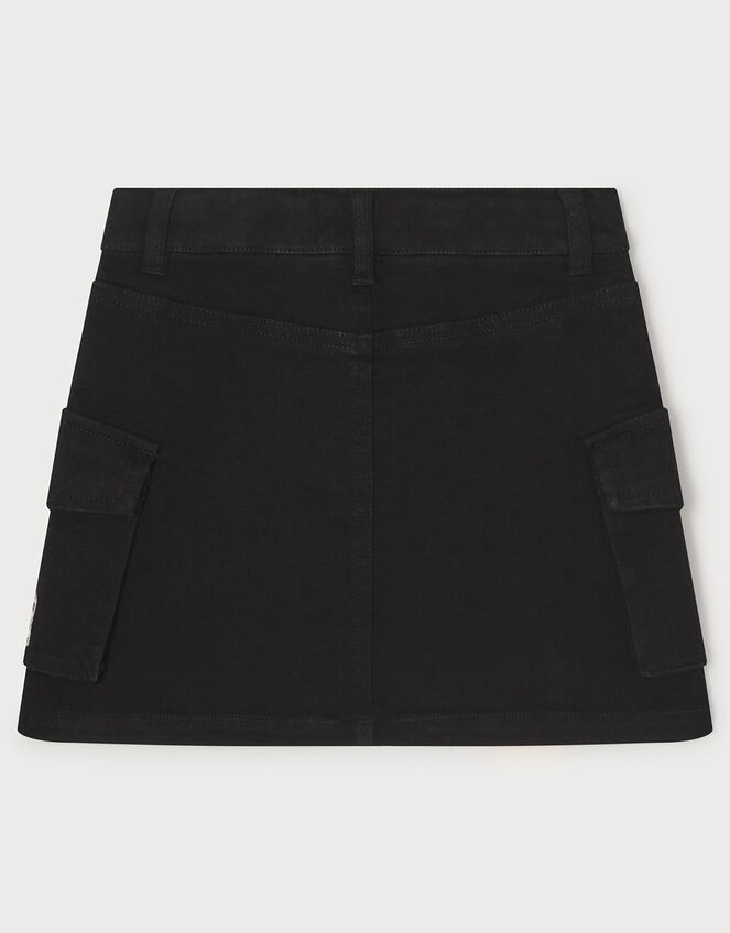 Denim Mini Skirt, Black (BLACK), large
