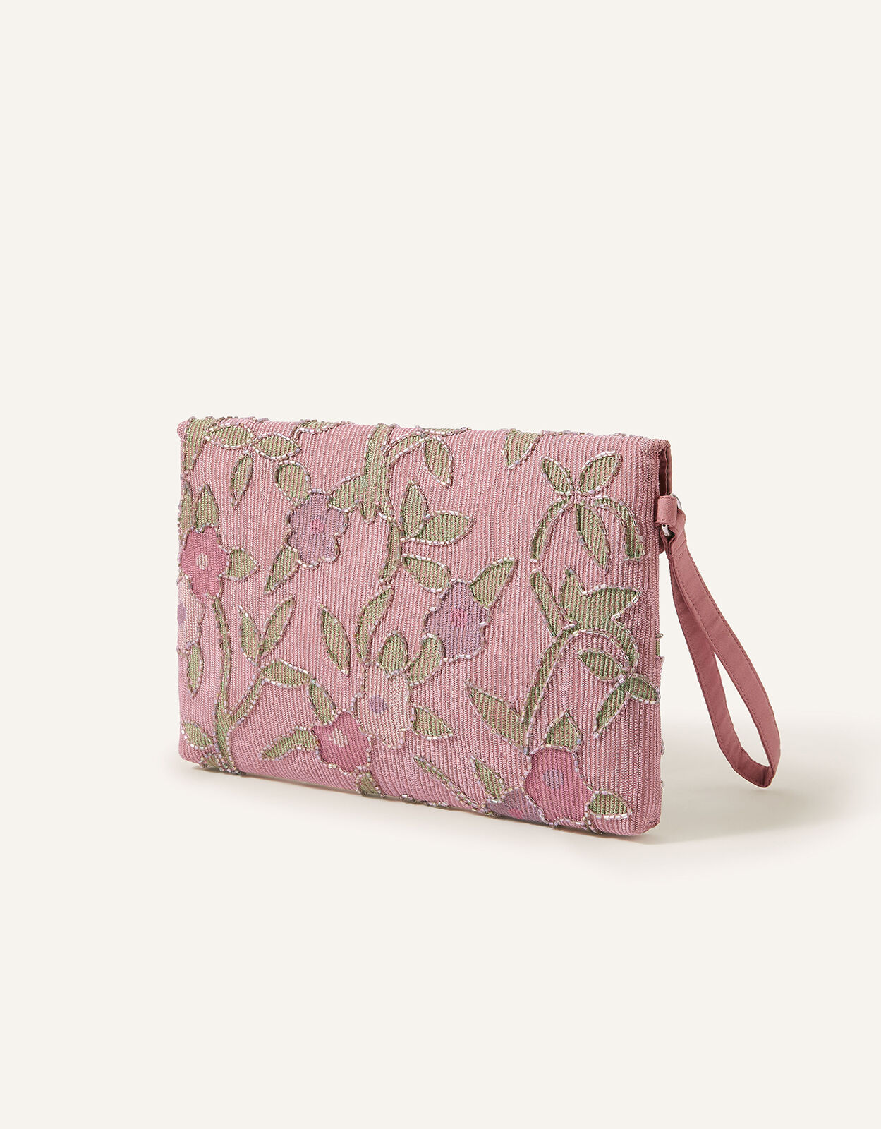 floral embellished clutch bag