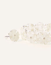 Gem Flower Stretch Bracelet and Ring Set, , large
