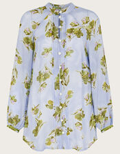 Talitha Print Blouse in Sustainable Viscose, Blue (BLUE), large