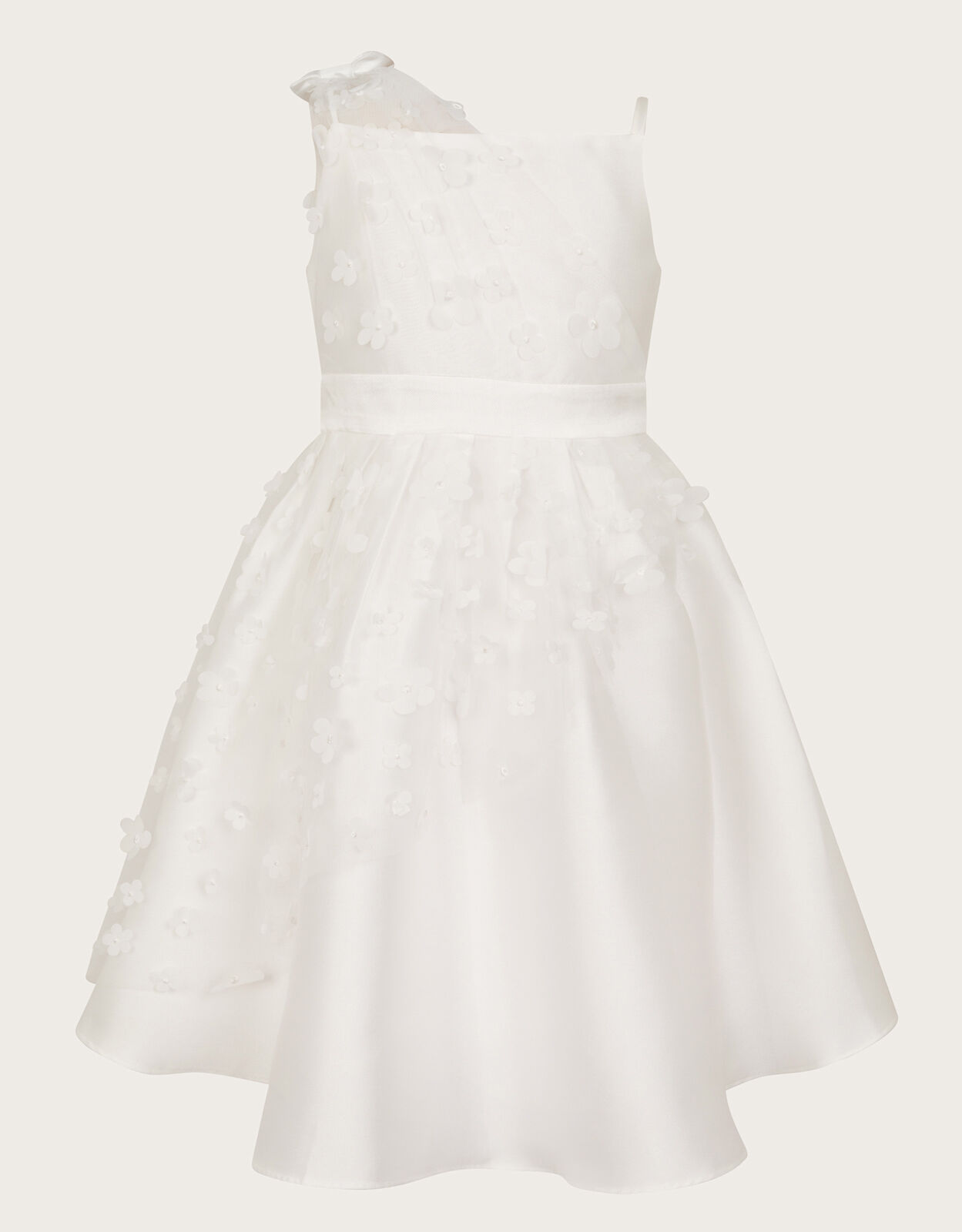 Lauren Floral Asymmetric Dress Ivory