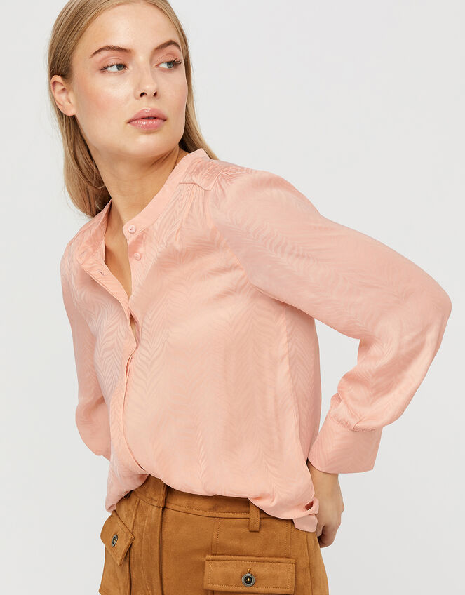 Alyssa Zebra Jacquard Blouse, Pink (PINK), large