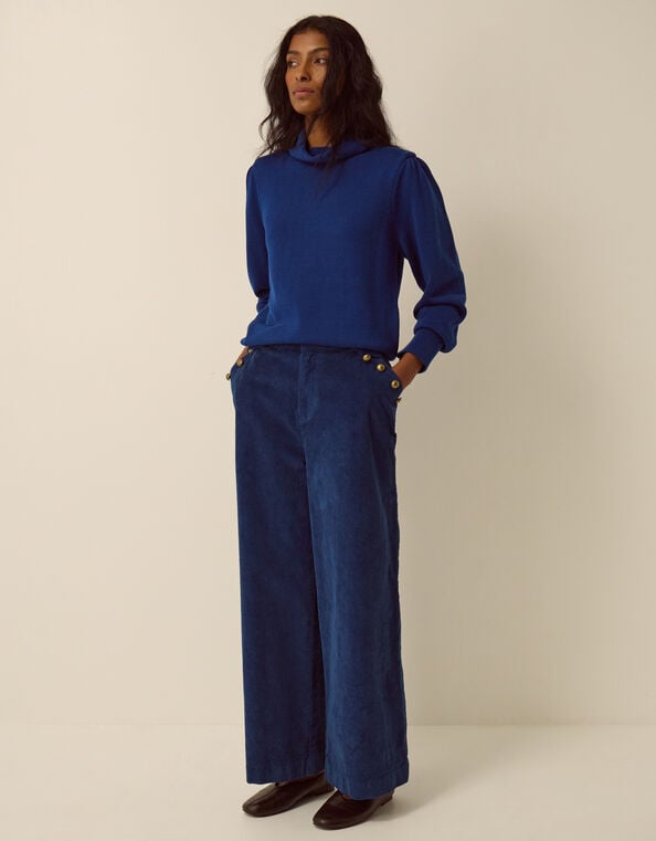 Lucy Corduroy Wide Leg Pants, Blue (COBALT), large