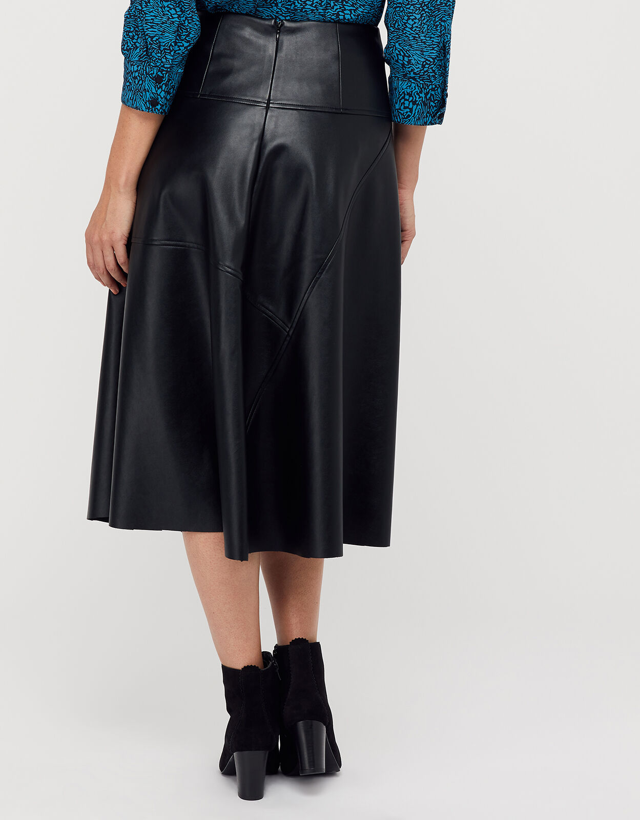Carly Faux Leather Midi Skirt Black Skirts Monsoon Global