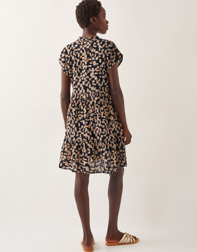 Ania Embroidered Batik Mini Dress, Black (BLACK), large