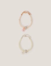 2-Pack Flower Charm Pearl Tube Bracelets, , large