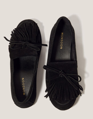 Sarah Suede Moccasins, Black (BLACK), large