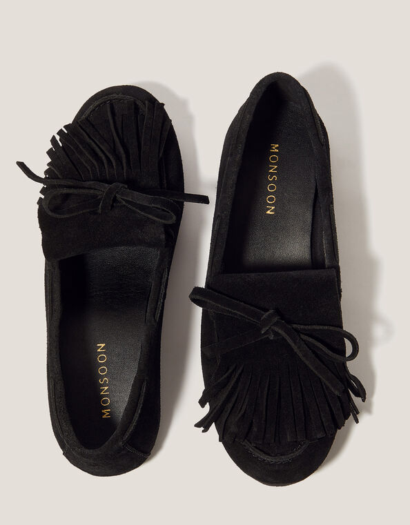 Sarah Suede Moccasins, Black (BLACK), large