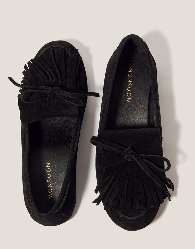 Sarah Suede Moccasins, Black (BLACK), large
