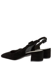 Scarlett Suede Sling-Back Shoes, Black (BLACK), large