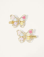 Floral Butterfly Hair Clip Twinset, , large