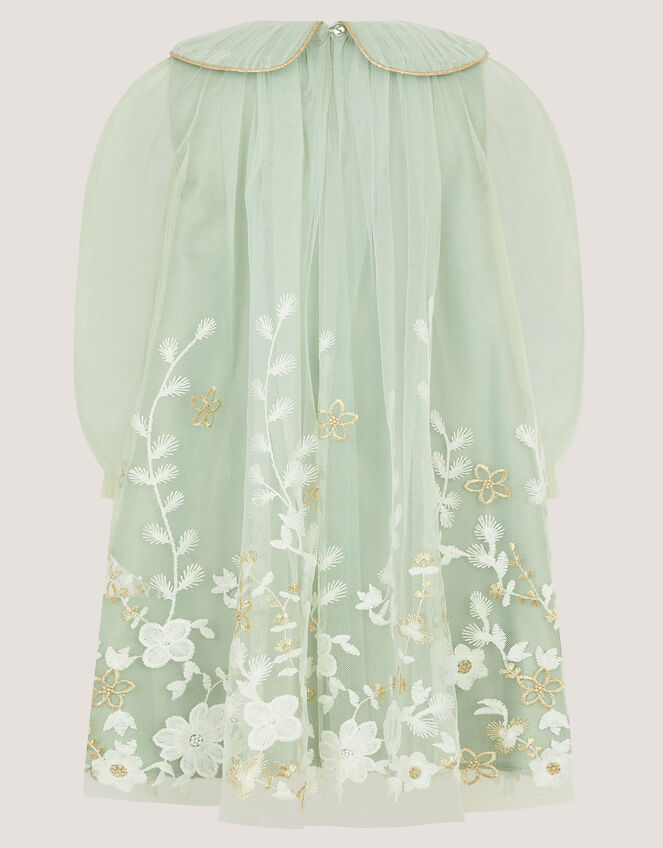 Veronica Floral Tulle Party Dress, Green (SAGE), large