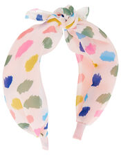 Naomi Colourful Spot Knotted Headband, , large