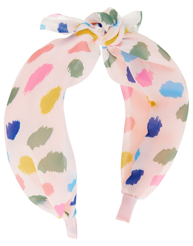Naomi Colourful Spot Knotted Headband, , large