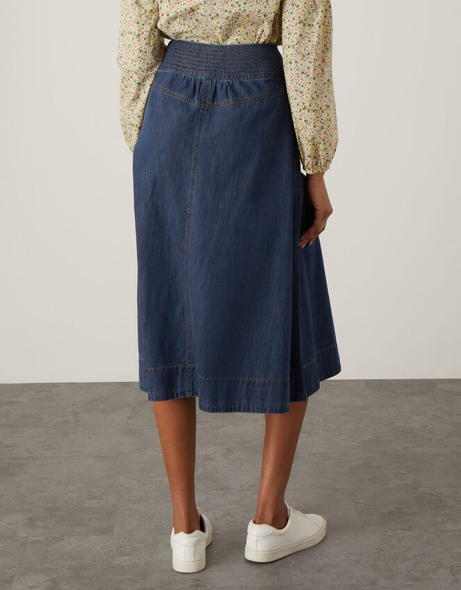 Bryton Denim A-Line Midi Skirt, Blue (DENIM BLUE), large