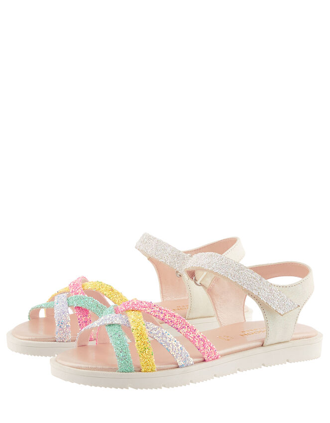 Glitter Rainbow Sandals, Multi (MULTI), large