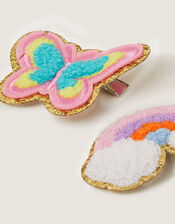 2-Pack Borg Rainbow Butterfly Hair Clips, , large