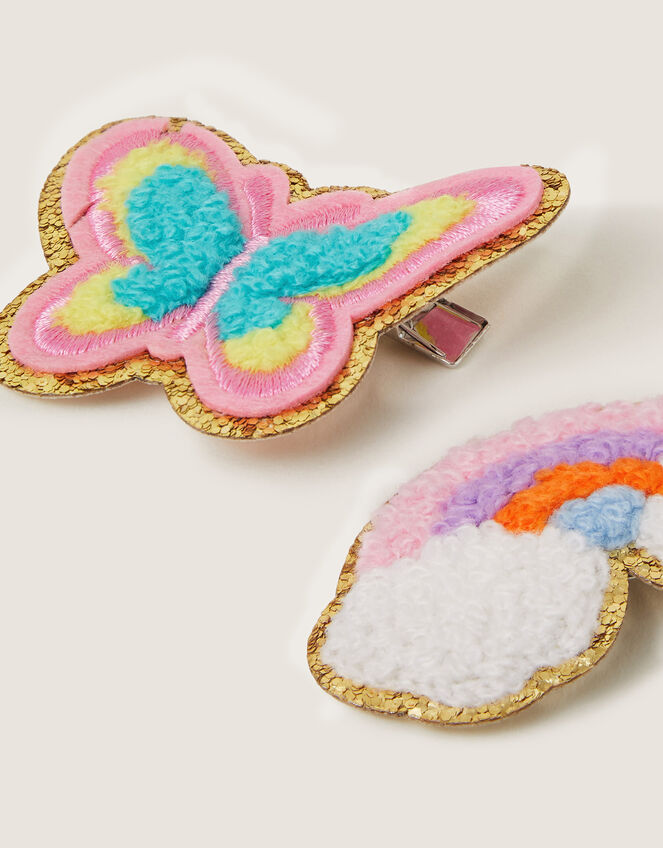 2-Pack Borg Rainbow Butterfly Hair Clips, , large