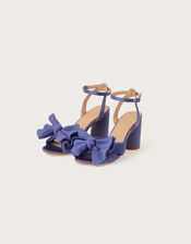 Bow Block Heel Sandals, Blue (BLUE), large